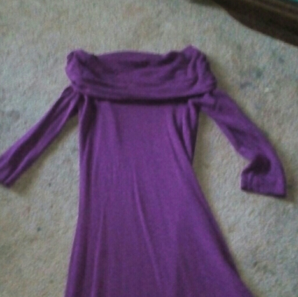 Purple off shoulder dress tunic